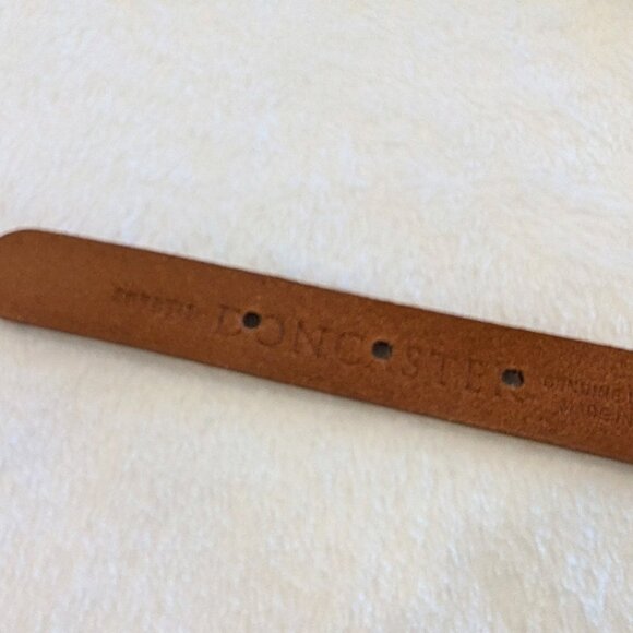 DONCASTER Leather & Antique Bronze Chain Belt L Orange Brown Made in Italy - Picture 7 of 10